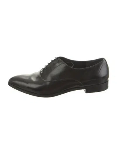 Pre-owned Prada Leather Oxfords In Black