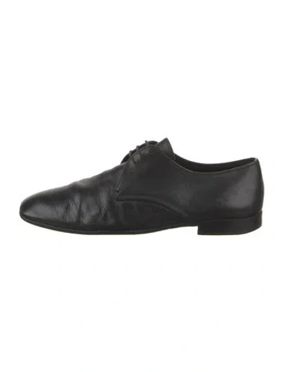 Pre-owned Prada Leather Oxfords In Black