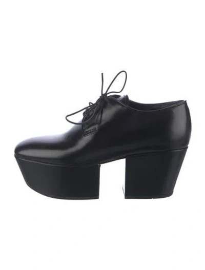 Pre-owned Prada Leather Oxfords In Black