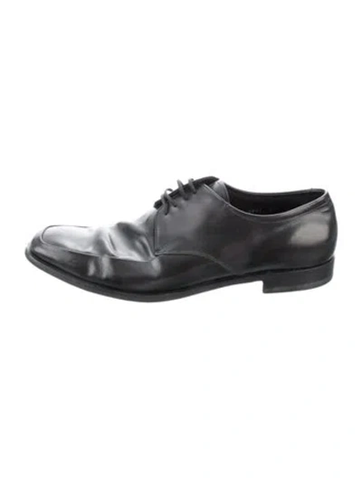 Pre-owned Prada Leather Oxfords In Black