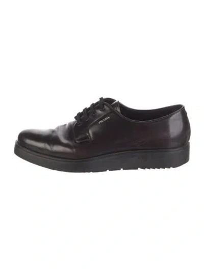 Pre-owned Prada Leather Oxfords In Black