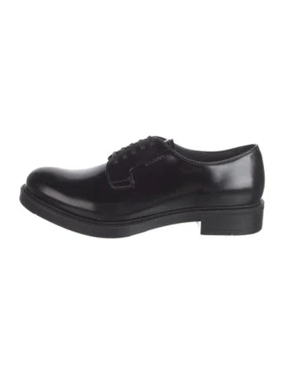 Pre-owned Prada Leather Oxfords In Black