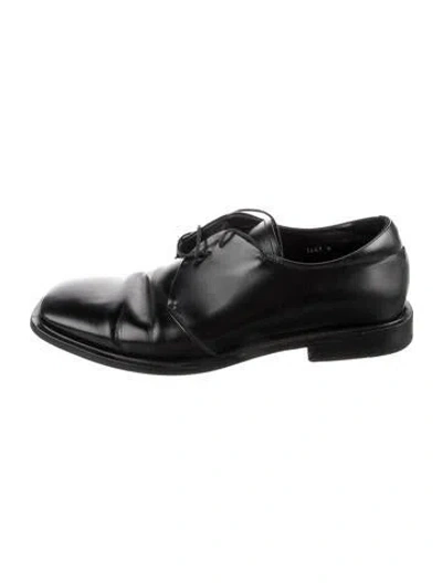 Pre-owned Prada Leather Oxfords In Black