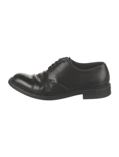 Pre-owned Prada Leather Oxfords In Black
