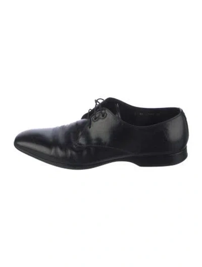 Pre-owned Prada Leather Oxfords In Black