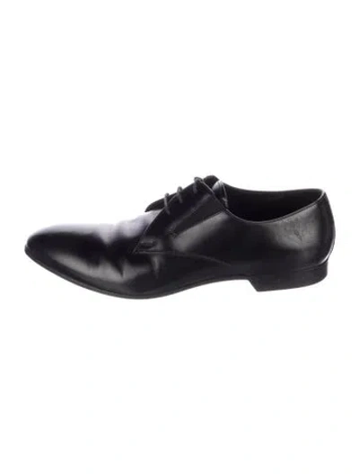 Pre-owned Prada Leather Oxfords In Black