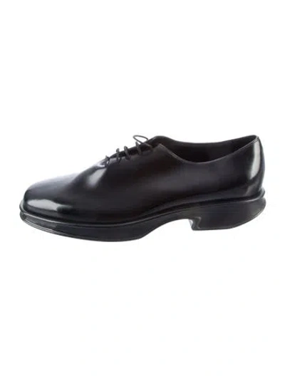 Pre-owned Prada Leather Oxfords In Blue