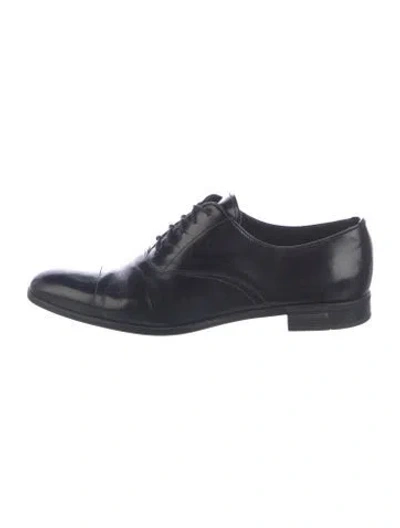 Pre-owned Prada Leather Oxfords In Blue