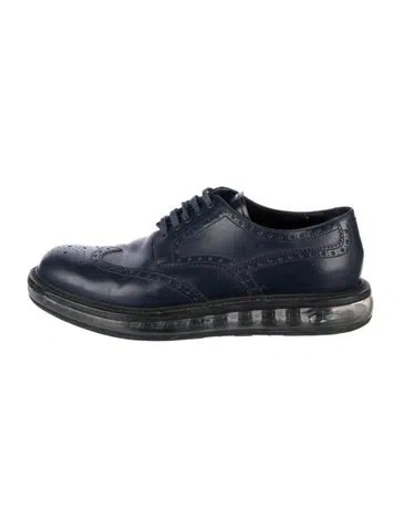 Pre-owned Prada Leather Oxfords In Blue