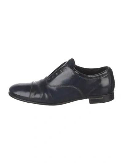 Pre-owned Prada Leather Oxfords In Blue