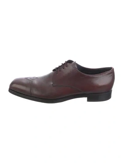 Pre-owned Prada Leather Oxfords In Brown