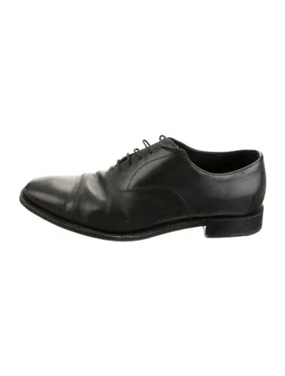 Pre-owned Prada Leather Oxfords In Green