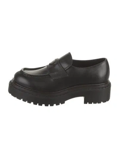 Pre-owned Prada Leather Oxfords W/ Tags In Black