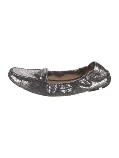 Pre-owned Prada Leather Patterned Ballet Flats