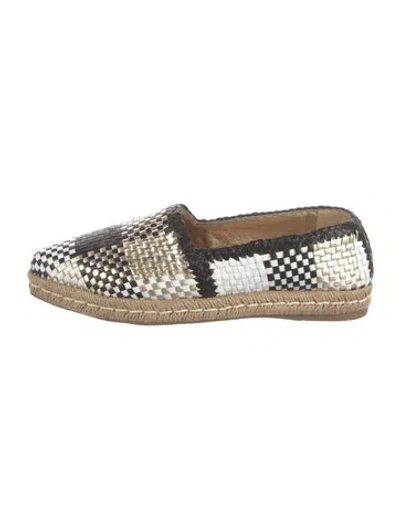 Pre-owned Prada Leather Patterned Espadrilles In Multi