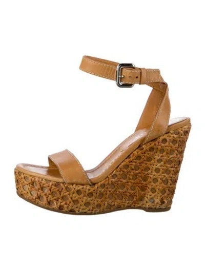 Pre-owned Prada Leather Patterned Gladiator Sandals In Neutral