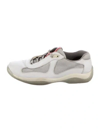 Pre-owned Prada Leather Patterned Sneakers In Multi
