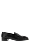 Prada Brushed Leather Loafers In Black