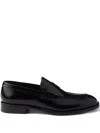 Prada Leather Penny Loafers In Black
