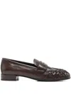 Prada Stylish Loafers Featuring Ruched Detailing In Brown
