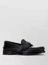 Prada Leather Penny Loafers Moccasin Toe Design In Black