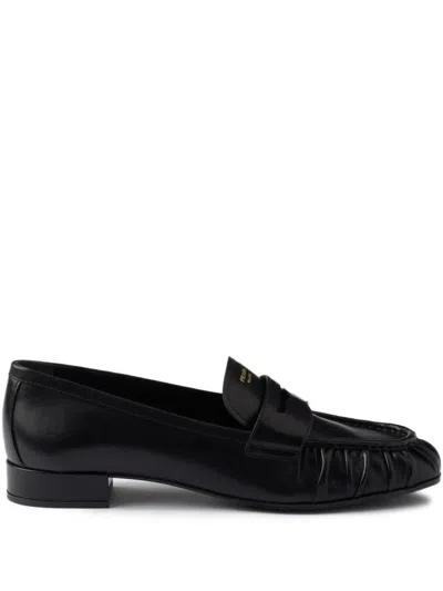 PRADA PRADA LEATHER PENNY LOAFERS SHOES