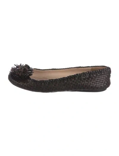 Pre-owned Prada Leather Plaid Print Flats In Multi
