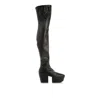 Prada Stretch Napa Over-the Knee Platform Boots In Black