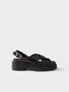 Prada Leather Crossover Platform Sandals 55