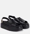 Prada Sandalen Aus Leder Mit Gekreuztem Band In Black