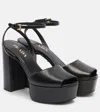 Prada Leather Platform Sandals In Black