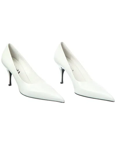 Prada Leather Pumps In White