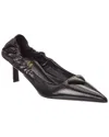 Prada Leather Pointy-toe Pump In Black