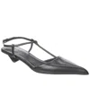 Prada Leather Pointy-toe Slingback Pump In Black