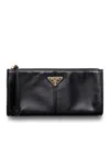 Prada Zip Soft Lux Leather Pouch Bag