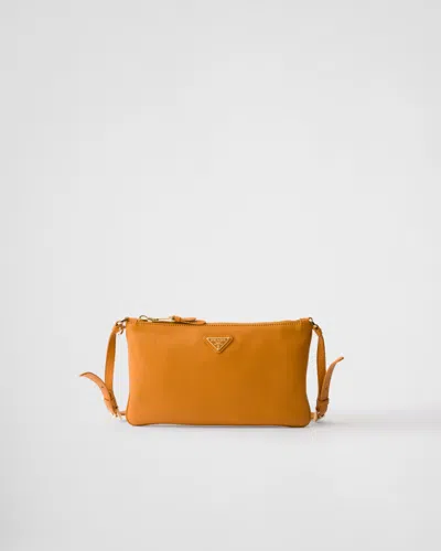 Prada Leather Pouch In Brown