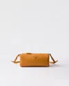 Prada Leather Shoulder Bag In Amber