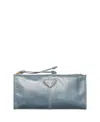 Prada Leather Pouch In Blue