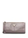 Prada Leather Pouch Bag In Pink