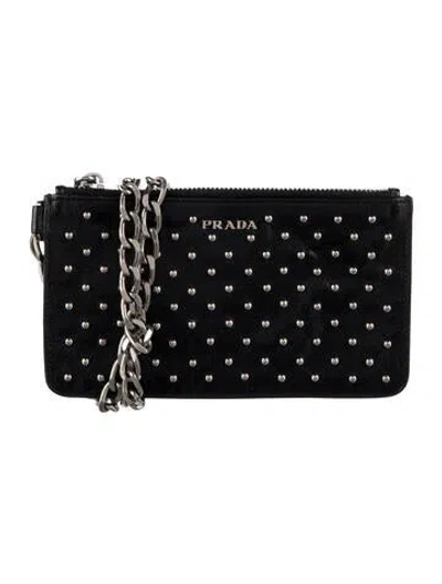 Pre-owned Prada Leather Pouch In Black
