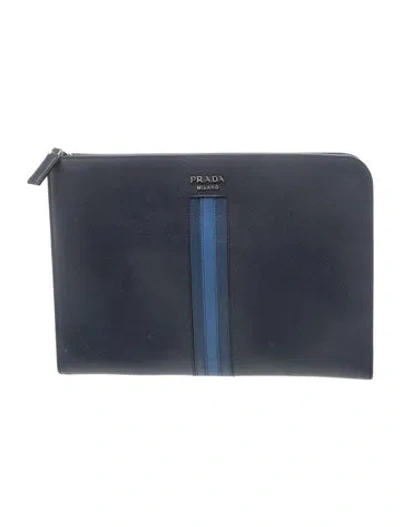 Pre-owned Prada Leather Pouch In Black