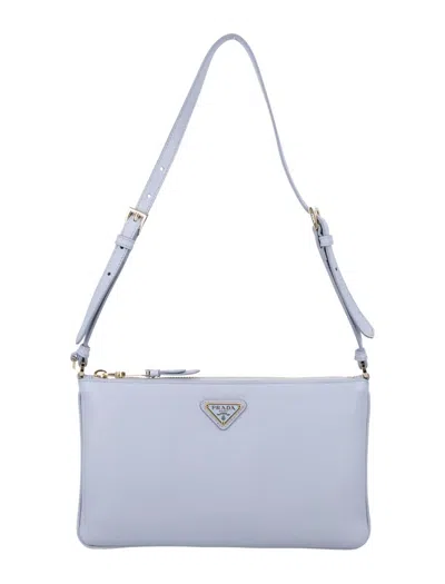 Prada Leather Pouch In Blue
