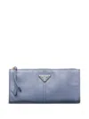 Prada Leather Pouch In Blue