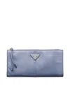 Prada Leather Pouch In Blue