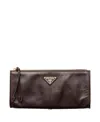 Prada Leather Pouch In Brown