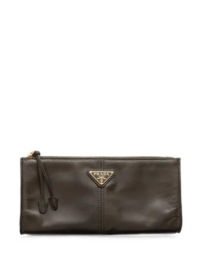Prada Leather Pouch In Brown