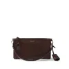 Prada Mini Rectangular Leather Pouch Handbag With Detachable Shoulder Strap In Brown