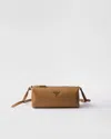 Prada Leather Shoulder Bag In Caramel