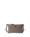Prada Leather Pouch In Clay Grey