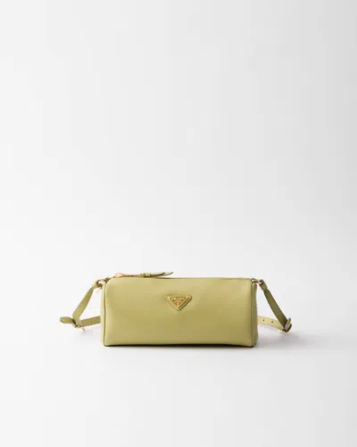 Prada Leather Pouch In Pistachio Green